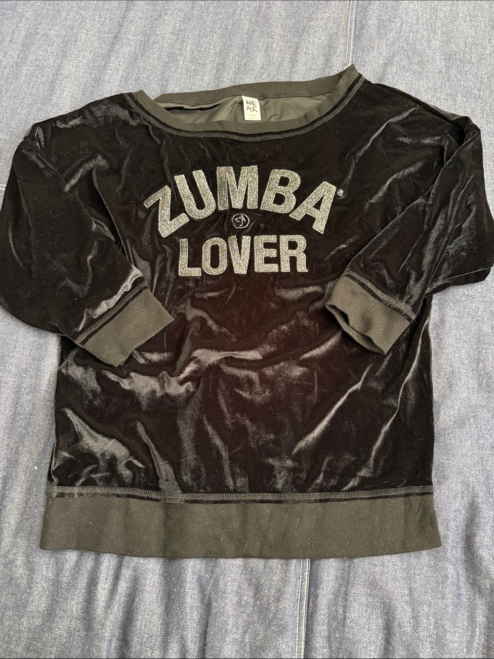 Zumba Fitness Black and White WEAR Lovely Tag Sweatshirt